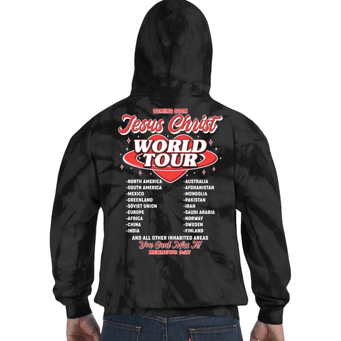 Jesus World Tour Christian Music Faith Concert Front & Back Tie Dye Hoodie