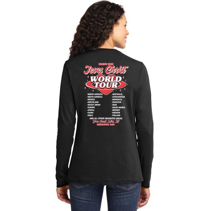 Jesus World Tour Christian Music Faith Concert Front & Back Ladies Long Sleeve Shirt