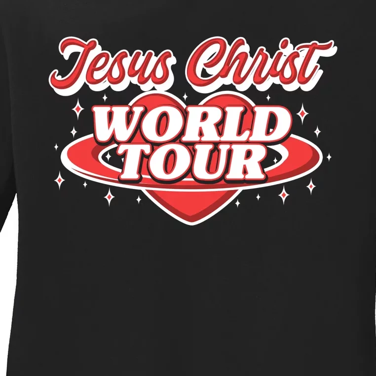 Jesus World Tour Christian Music Faith Concert Front & Back Ladies Long Sleeve Shirt