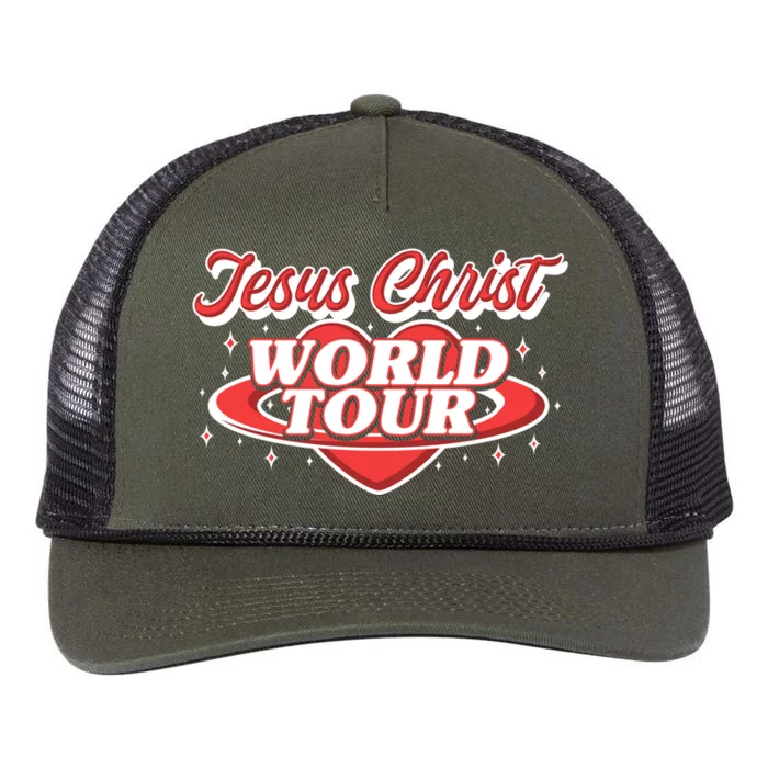 Jesus World Tour Christian Music Faith Concert Front & Back Retro Rope Trucker Hat Cap