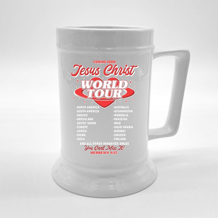 Jesus World Tour Christian Music Faith Concert Front & Back Beer Stein