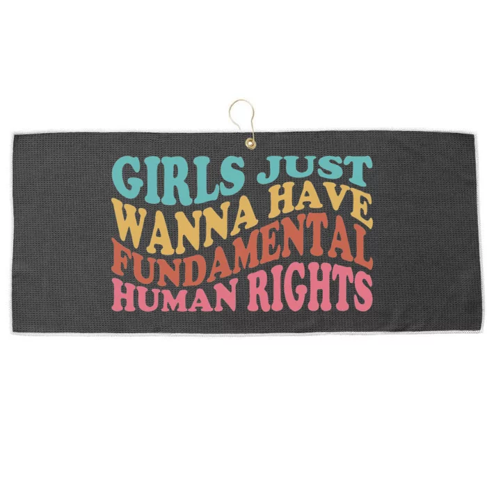 Just Want to Have Fundamental Human Rights Feminist Large Microfiber Waffle Golf Towel