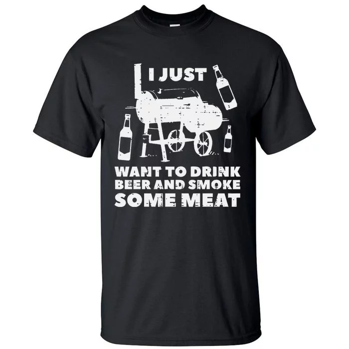 Just Want To Grill Some Meat Fun Bbq Barbecue Grill Dad Tall T-Shirt