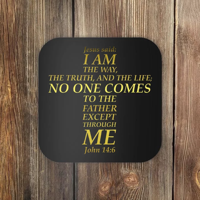 Jesus Way Truth Life Cross Bible Verse Scripture John 146 Coaster