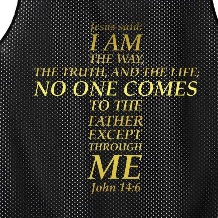 Jesus Way Truth Life Cross Bible Verse Scripture John 146 Mesh Reversible Basketball Jersey Tank