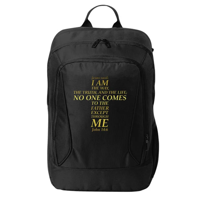 Jesus Way Truth Life Cross Bible Verse Scripture John 146 City Backpack