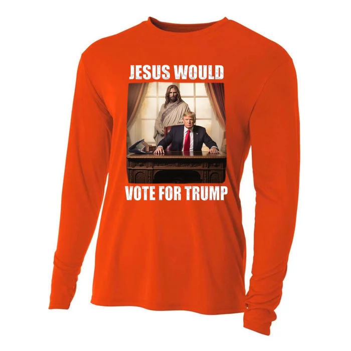 Jesus Would Votes For Trump 2024 Election Gift Cooling Performance Long Sleeve Crew