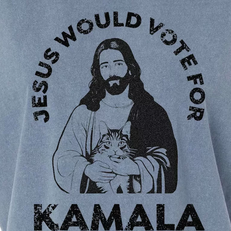 Jesus Would Vote For Kamala Harris Walz 2024 Garment-Dyed Women's Muscle Tee