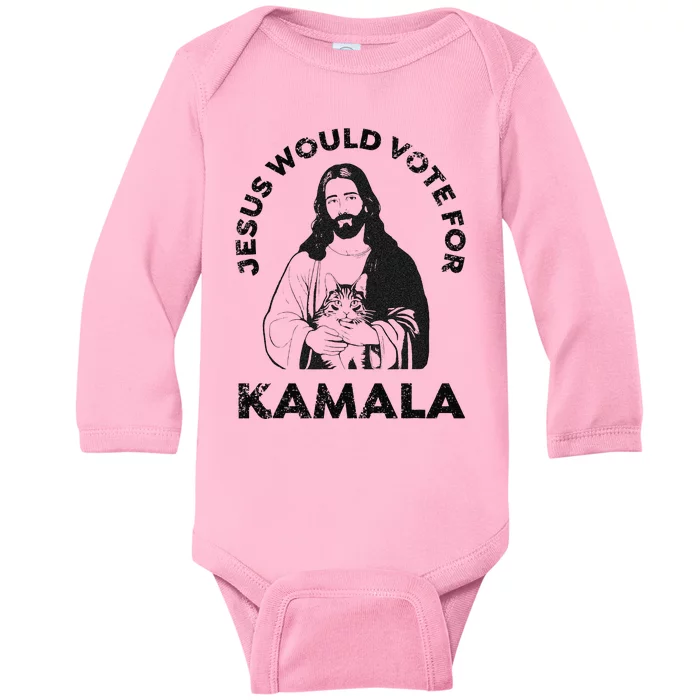 Jesus Would Vote For Kamala Harris Walz 2024 Baby Long Sleeve Bodysuit