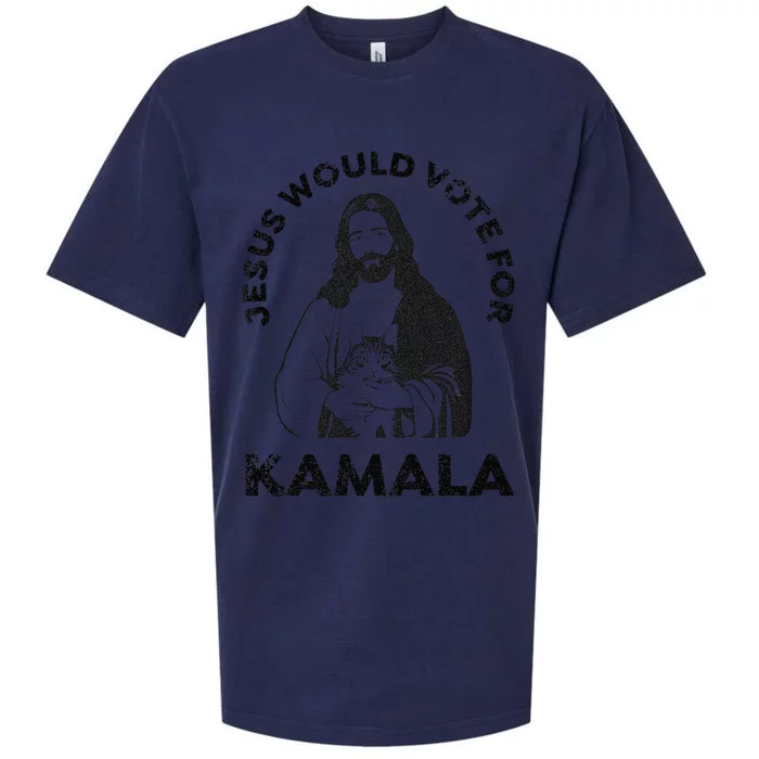 Jesus Would Vote For Kamala Harris Walz 2024 Sueded Cloud Jersey T-Shirt