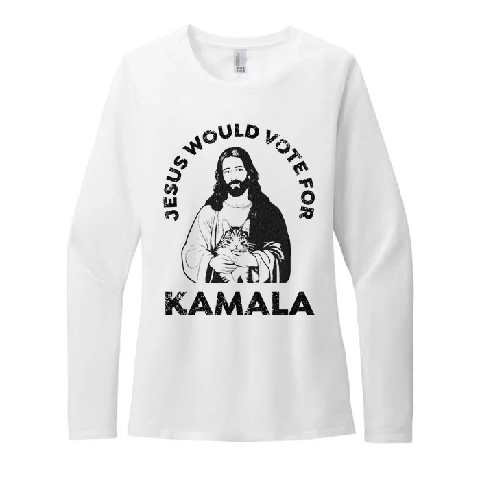 Jesus Would Vote For Kamala Harris Walz 2024 Womens CVC Long Sleeve Shirt