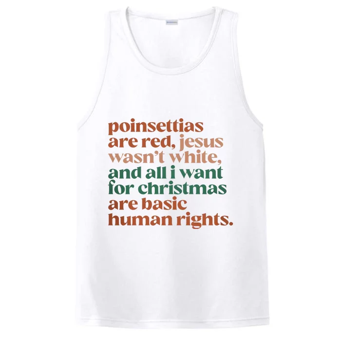 Jesus WasnT White Basic Human Rights I Want For Christmas Performance Tank