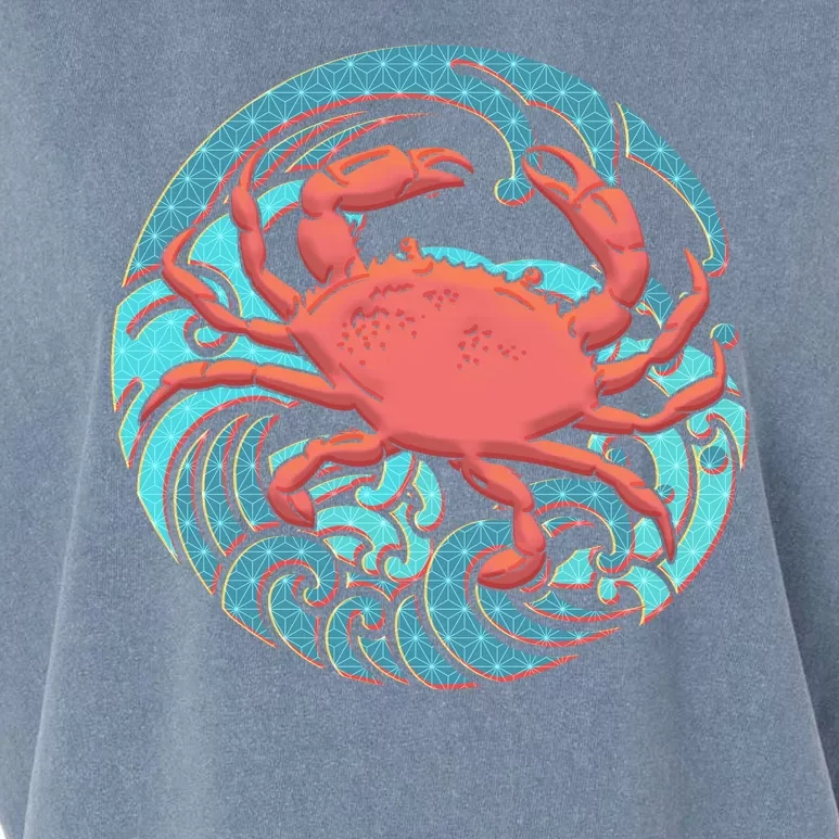 Japanese Water Wave Crab Garment-Dyed Women's Muscle Tee