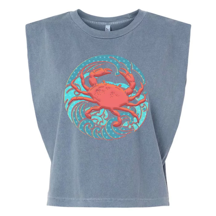 Japanese Water Wave Crab Garment-Dyed Women's Muscle Tee