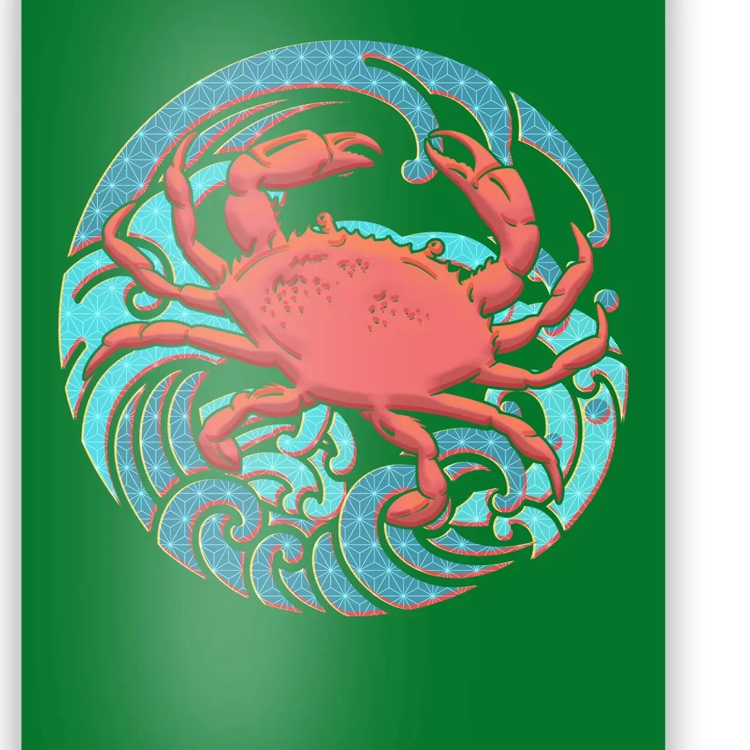 Japanese Water Wave Crab Poster