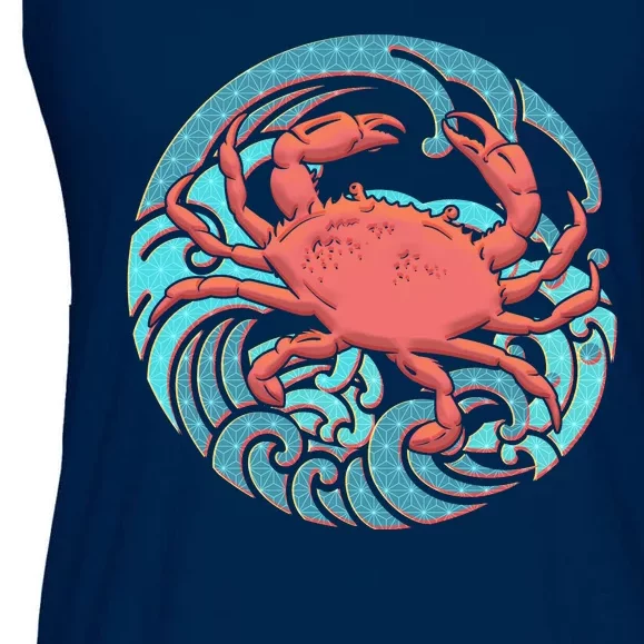 Japanese Water Wave Crab Ladies Essential Flowy Tank