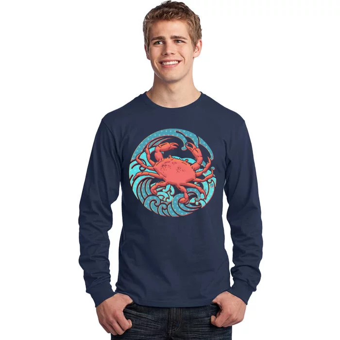 Japanese Water Wave Crab Tall Long Sleeve T-Shirt