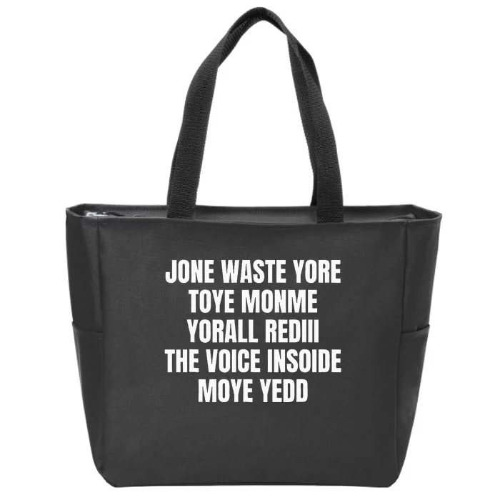 Jone Waste Yore Toye Monme Yorall Rediii Zip Tote Bag