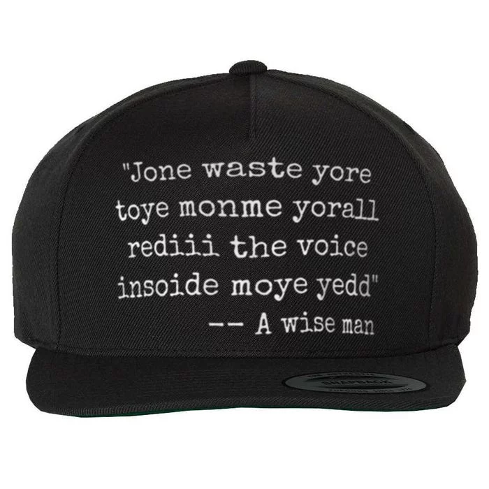 Jone Waste Yore Toye Monme Yorall Rediii Wool Snapback Cap