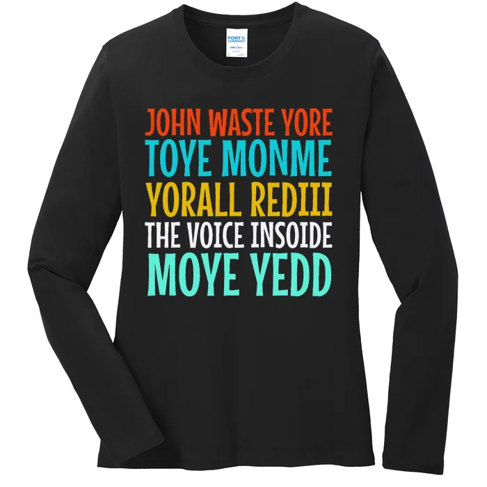 Jone Waste Yore Toye Monme Funny Pop Miss You Punk Lyrics Ladies Long Sleeve Shirt