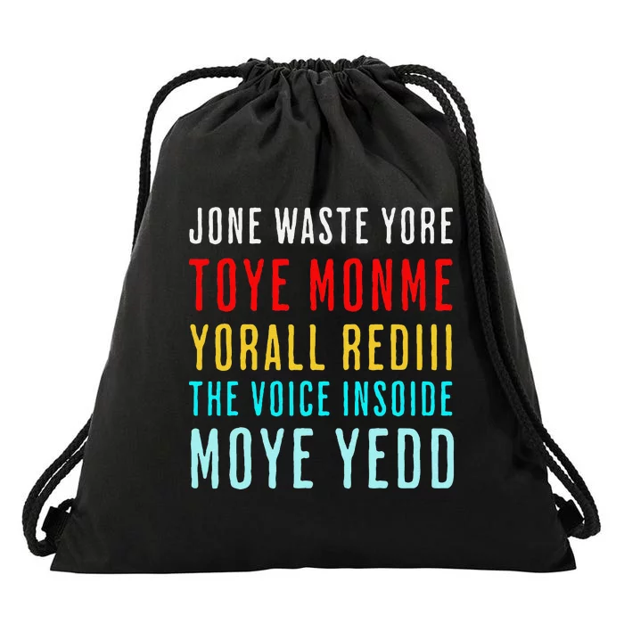 Jone Waste Yore Toye Monme Funny Pop Miss You Punk Lyrics Drawstring Bag