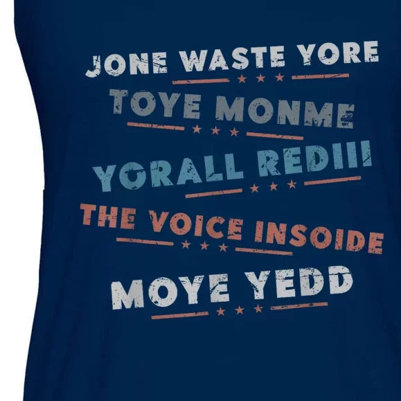 Jone Waste Yore Toye Monme Funny Pop Miss You Punk Lyrics Ladies Essential Flowy Tank