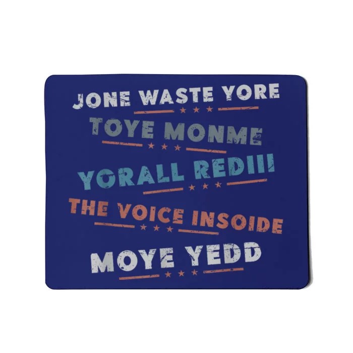 Jone Waste Yore Toye Monme Funny Pop Miss You Punk Lyrics Mousepad