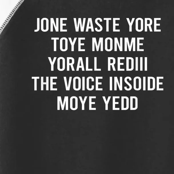 Jone Waste Yore Toye Monme Yorall Rediii The Voice Toddler Fine Jersey T-Shirt