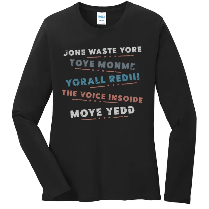 Jone Waste Yore Toye Monme Funny Pop Miss You Punk Lyrics Ladies Long Sleeve Shirt