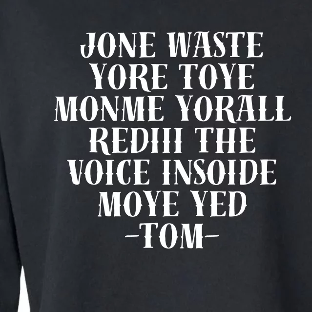 Jone Waste Yore Toye Monme Funny Pop Miss You Punk Cropped Pullover Crew