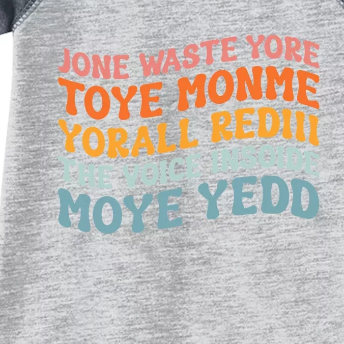 J.one Waste Yore Toye TOYE MONME YORALL REDIII Funny Infant Baby Jersey Bodysuit