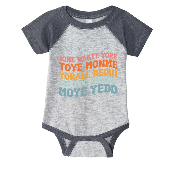 J.one Waste Yore Toye TOYE MONME YORALL REDIII Funny Infant Baby Jersey Bodysuit