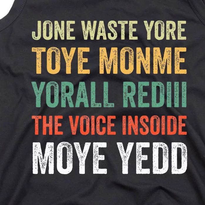 Jone Waste Yore Toye Monme Yorall Rediii Tank Top