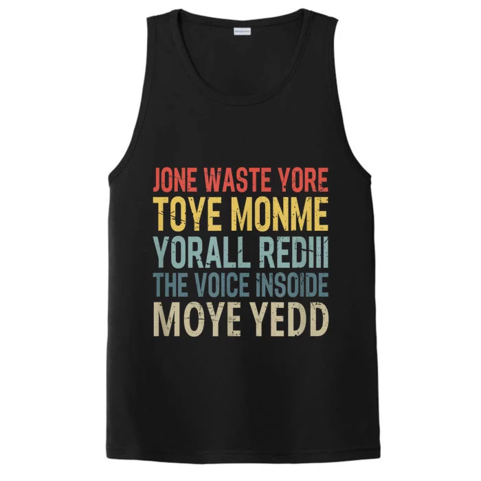 Jone Waste Yore Toye Monme Yorall Rediii The Voice Insoide Performance Tank