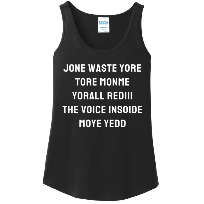 Jone Waste Yore Toye Monme Funny Pop Miss You Punk Lyrics Ladies Essential Tank