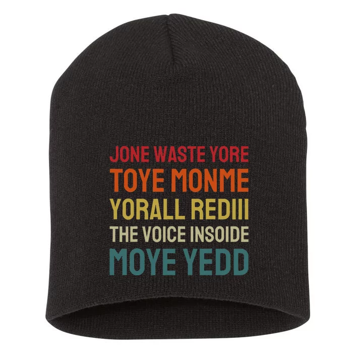 Jone Waste Yore Toye Toye Monme Yorall Rediii Short Acrylic Beanie