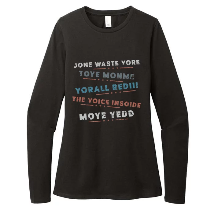 Jone Waste Yore Toye Monme Funny Pop Miss You Punk Lyrics Womens CVC Long Sleeve Shirt