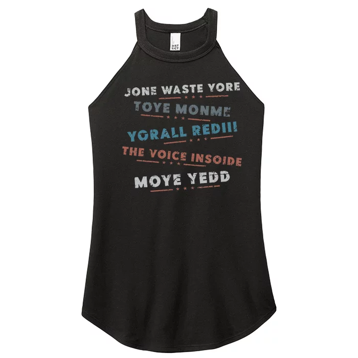 Jone Waste Yore Toye Monme Funny Pop Miss You Punk Lyrics Women’s Perfect Tri Rocker Tank