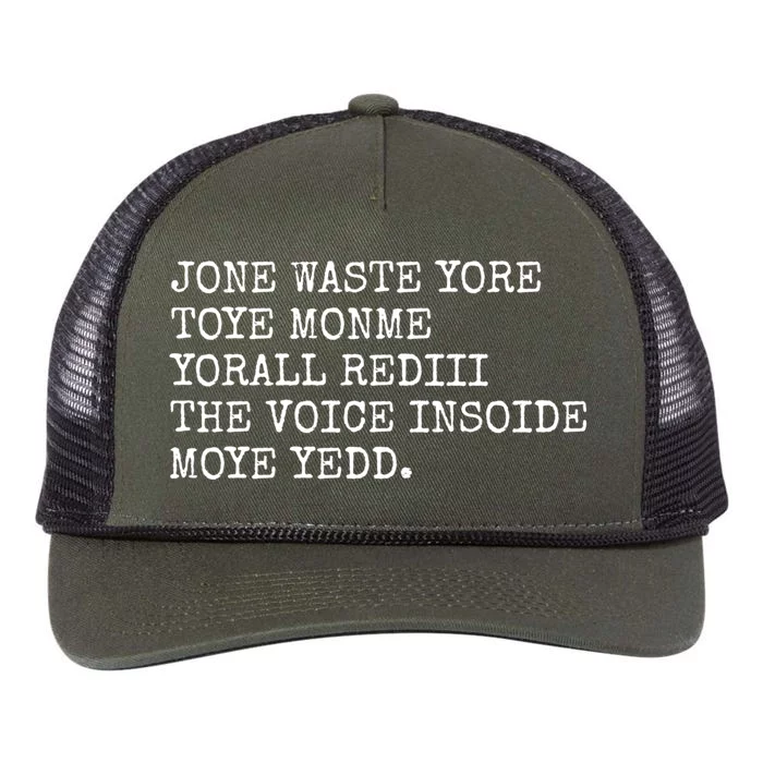 Jone Waste Yore Toye Monme Funny Pop Miss You Punk Lyrics Retro Rope Trucker Hat Cap