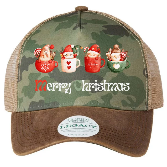 Joyful XMass Cute Adorable Warm Santa Cups Design Tees Legacy Tie Dye Trucker Hat