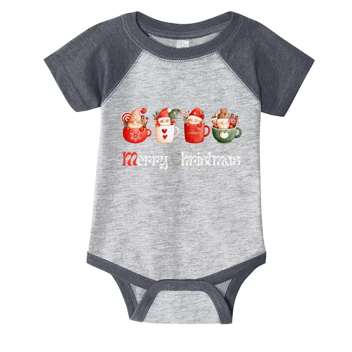 Joyful XMass Cute Adorable Warm Santa Cups Design Tees Infant Baby Jersey Bodysuit