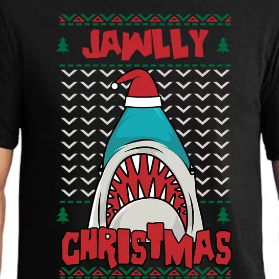 Jawlly XMas Funny Shark Jaw Santa Ugly Christmas Jolly Pun Meaningful Gift Pajama Set