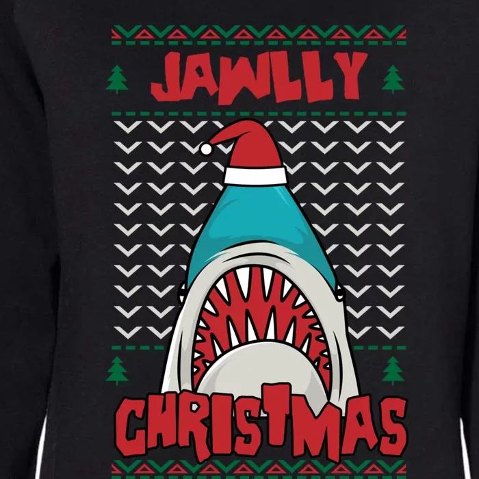 Jawlly Xmas Funny Shark Jaw Santa Ugly Christmas Jolly Pun Gift Womens California Wash Sweatshirt