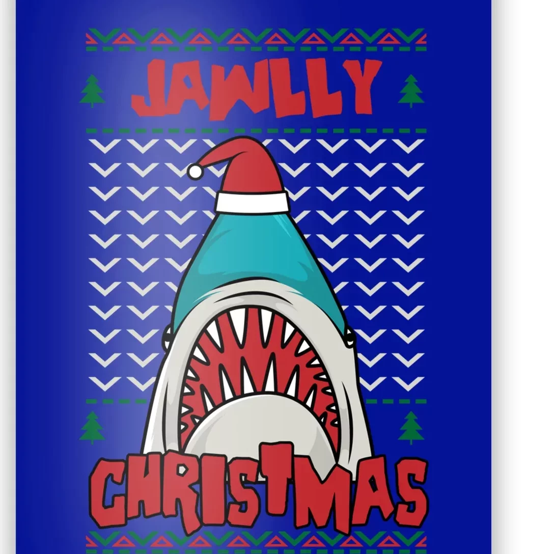 Jawlly Xmas Funny Shark Jaw Santa Ugly Christmas Jolly Pun Gift Poster