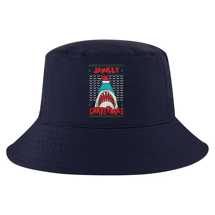 Jawlly Xmas Funny Shark Jaw Santa Ugly Christmas Jolly Pun Gift Cool Comfort Performance Bucket Hat