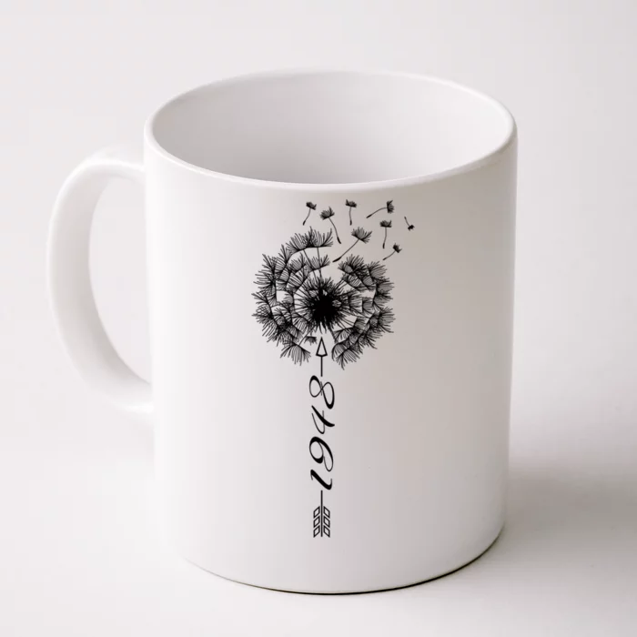 Just Year Birthday 1948 Gift Cute Dandelion Flower Breathe Gift Front & Back Coffee Mug