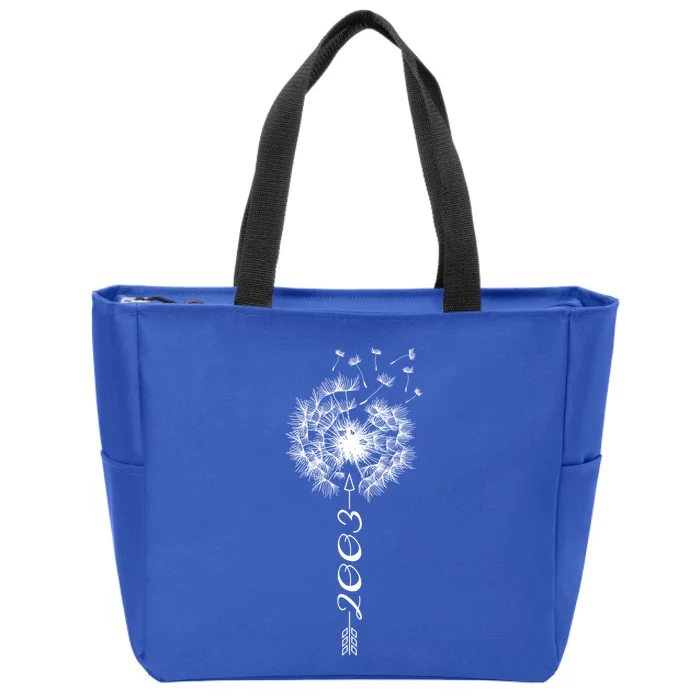 Just Year Birthday 2003 Gift Cute Dandelion Flower Breathe Gift Zip Tote Bag