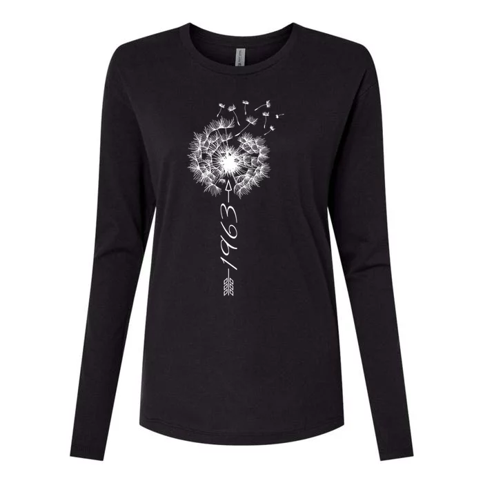 Just Year Birthday 1963 Gift Cute Dandelion Flower Breathe Gift Womens Cotton Relaxed Long Sleeve T-Shirt