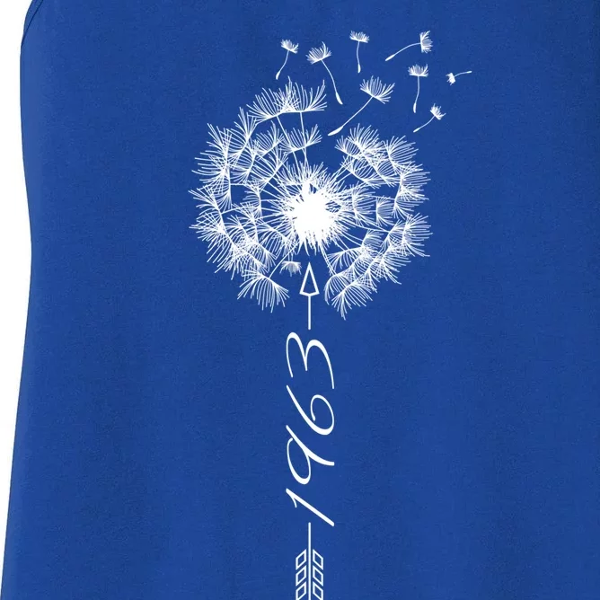 Just Year Birthday 1963 Gift Cute Dandelion Flower Breathe Gift Women's Racerback Tank