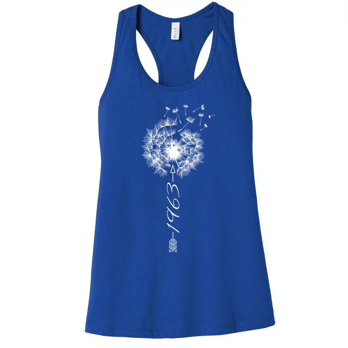 Just Year Birthday 1963 Gift Cute Dandelion Flower Breathe Gift Women's Racerback Tank